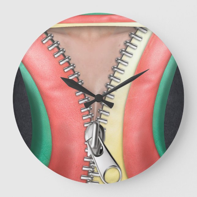 leather look große wanduhr (Vorderseite)