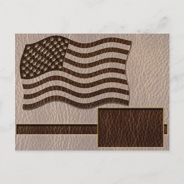 Leather Look USA Flag Soft Postkarte (Vorderseite)