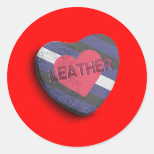 LEATHER PRIDE CANDY RUNDER AUFKLEBER