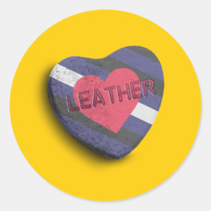 LEATHER PRIDE CANDY RUNDER AUFKLEBER