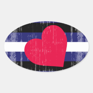 LEATHER PRIDE DISTRESSED DESIGN OVALER AUFKLEBER
