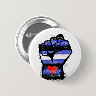 Leather Pride Fist Button