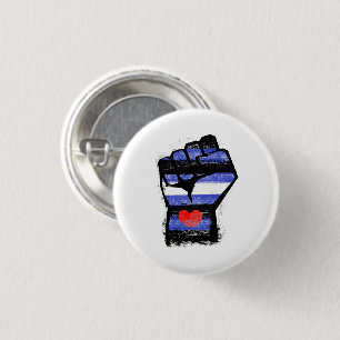 Leather Pride Fist Button