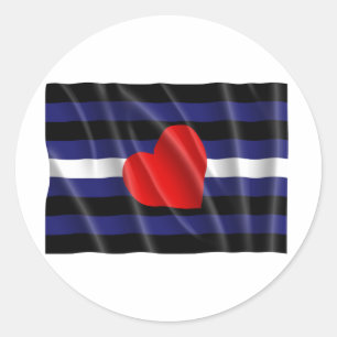 LEATHER PRIDE FLAG FLYING RUNDER AUFKLEBER