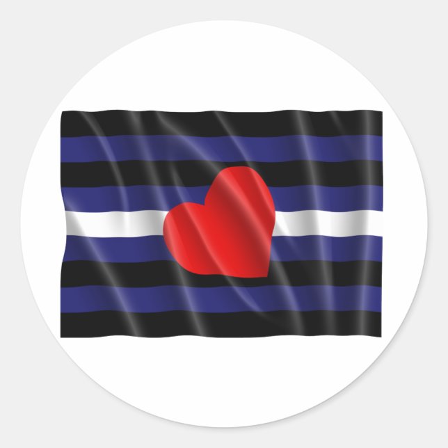 LEATHER PRIDE FLAG FLYING RUNDER AUFKLEBER (Vorderseite)