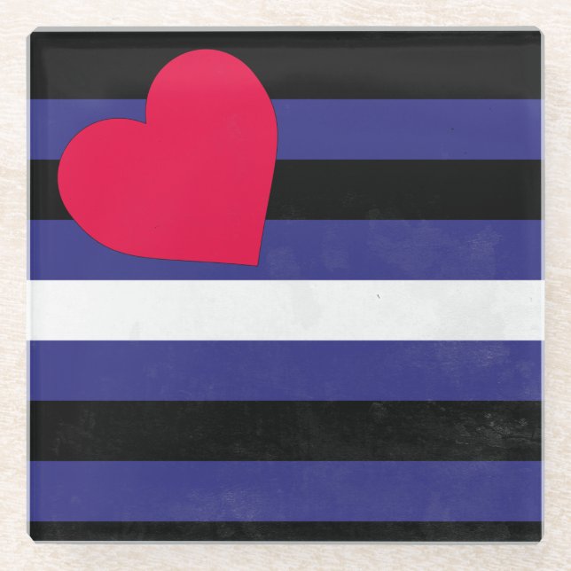 Leather Pride Flag Glasuntersetzer (Vorderseite)
