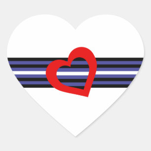 Leather Pride Flag Herz-Aufkleber