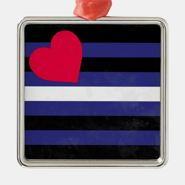 Leather Pride Flag Ornament Aus Metall (Vorne)