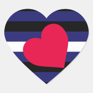 LEATHER PRIDE FLAG STRIPES DESIGN Herz-Aufkleber