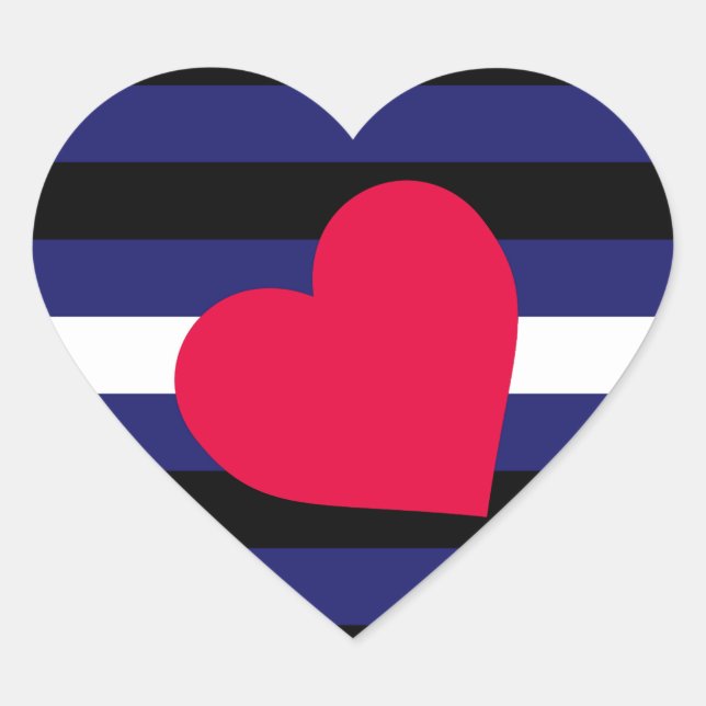 LEATHER PRIDE FLAG STRIPES DESIGN Herz-Aufkleber (Vorderseite)