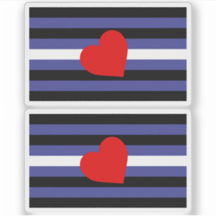 Leather Pride Flag und Herz Aufkleber