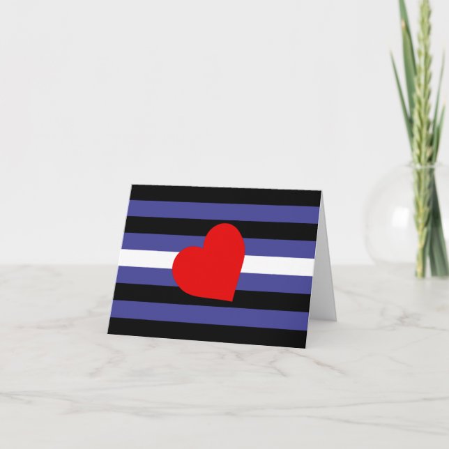 Leather Pride Flag und Herz Dankeskarte (Vorderseite)