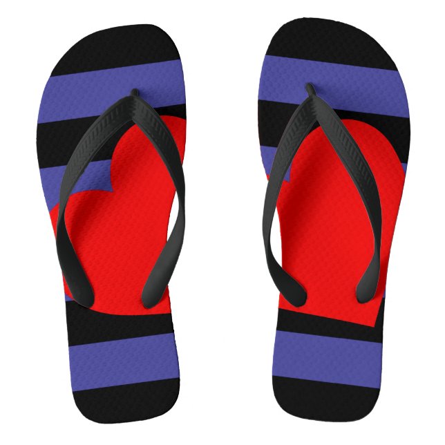 Leather Pride Flag und Herz Flip Flops (Fußbett)