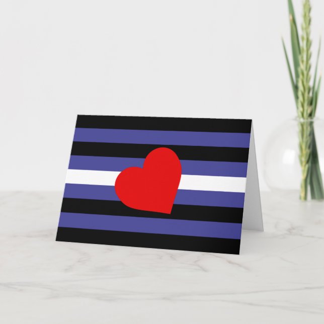 Leather Pride Flag und Herz Karte (Vorderseite)