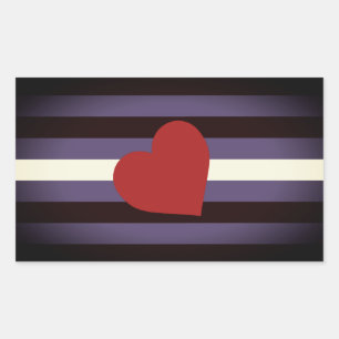 Leather Pride Flag und Herz Rechteckiger Aufkleber
