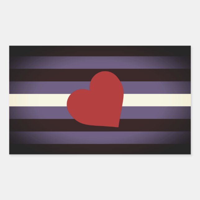Leather Pride Flag und Herz Rechteckiger Aufkleber (Vorderseite)