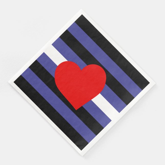 Leather Pride Flag und Herz Serviette (Ecke)