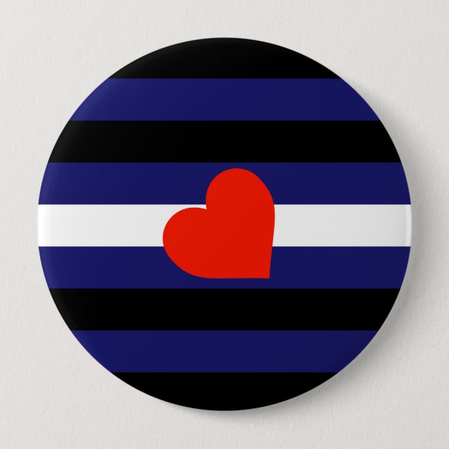 LEATHER PRIDE STRIPED HERZ HORIZONTAL - PRID 2014 BUTTON (Vorderseite)