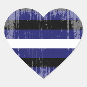 LEATHER PRIDE STRIPES DISTRESSEED DESIGN Herz-Aufkleber