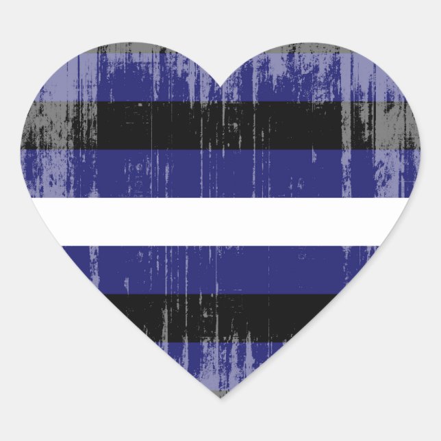 LEATHER PRIDE STRIPES DISTRESSEED DESIGN Herz-Aufkleber (Vorderseite)