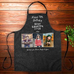 Leather Print Happy Geburtstag Opa 3 Fotos Schürze<br><div class="desc">Schwarzes Leder Print Happy Geburtstag Opa Großkinder 3 Foto Collage Schürze. Schwarzer Lederhintergrund. Machen Sie eine besondere Schürze für den besten Opa aller Zeiten. Fügen Sie der Vorlage 3 Fotos hinzu,  und passen Sie den Text mit Ihren Namen und Ihrem Alter an. Liebliche Beibehaltung Geburtstagsgeschenk für Großvater.</div>