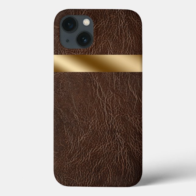 Leather Print iPhone 13 Fall Case-Mate iPhone Hülle (Rückseite)