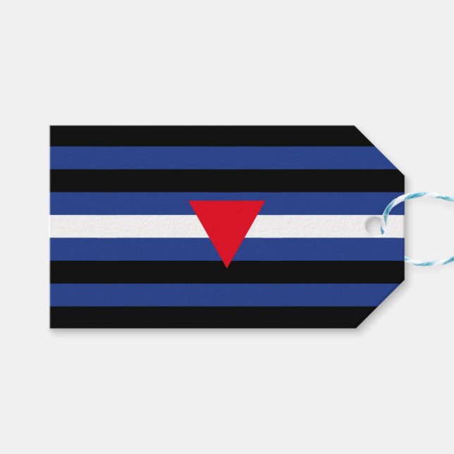 Leather Que Stolperflagge Geschenkanhänger (Vorderseite (Horizontal))