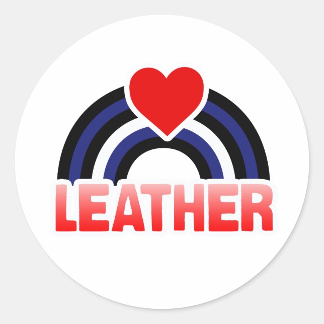 LEATHER RAINBOW FLAG RUNDER AUFKLEBER (Vorderseite)