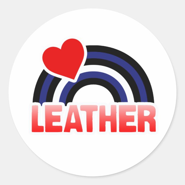 LEATHER RAINBOW FLAG RUNDER AUFKLEBER (Vorderseite)