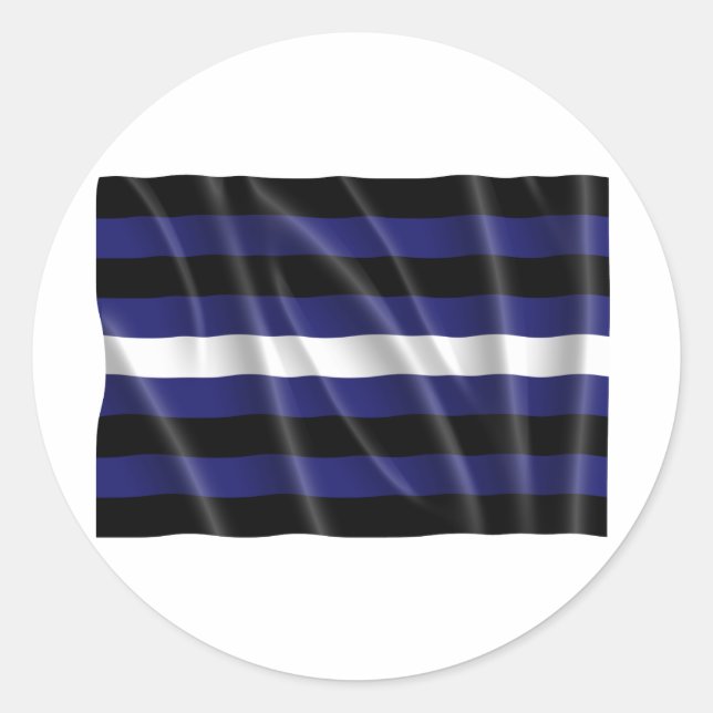 LEATHER STRIPES FLYING RUNDER AUFKLEBER (Vorderseite)