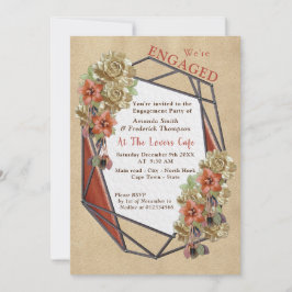 Leather & Suede Textil Art Engagement Party Einladung