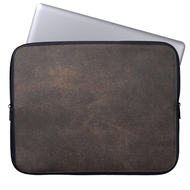 Leather texture scrapbooking brown laptopschutzhülle (Vorderseite)