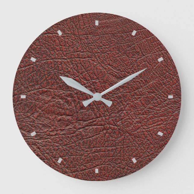 Leather Wall Clock Große Wanduhr (Vorderseite)