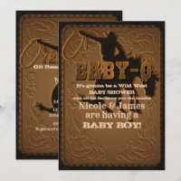 Leather Western Wild West Cowboy BABY-Q SHOWER GRI