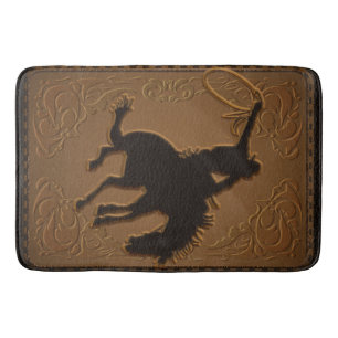 Leather Western Wild West Rustic Country Cowboy Badematte