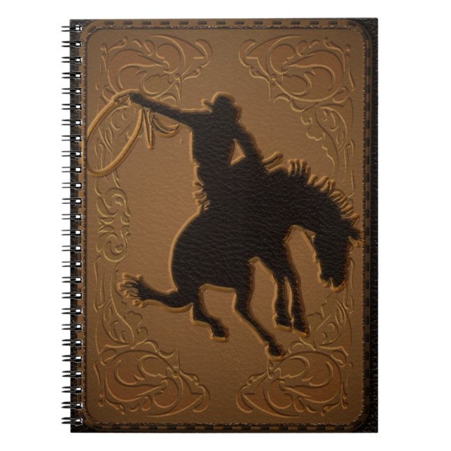 Leather Western Wild West Rustic Country Cowboy Notizblock (Vorderseite)