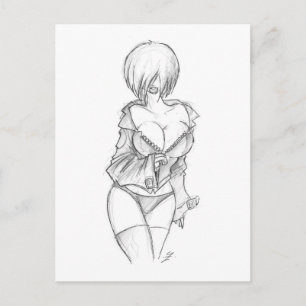 Leather Zip Postkarte