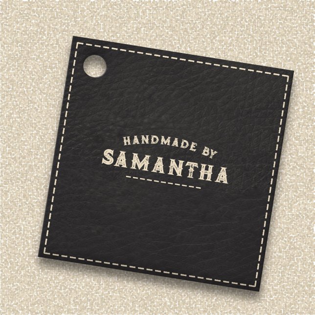 Leatherworker Handwerker Black Geschenkanhänger (Leatherworker Craftsman Black Favor Tags)