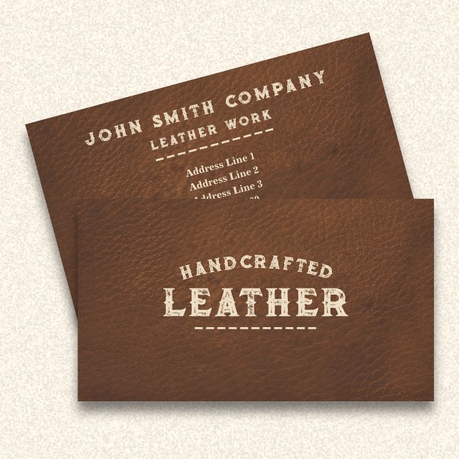 Leatherworker Handwerker Brown Visitenkarte (Leatherworker Craftsman Brown Business Card)