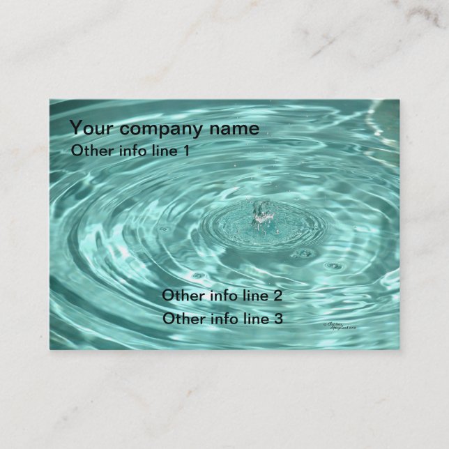 L'eau bleue laisse tomber des cartes de visite (Devant)