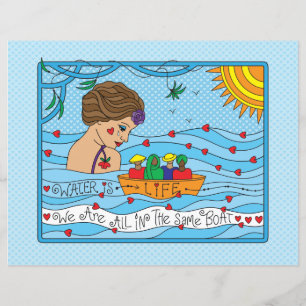 L'eau est la feuille de papier plat Life 11" x 8,5