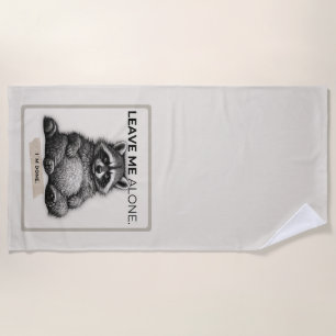 Leave Me Alone Raccoon Doormat Funny Introvert Strandtuch