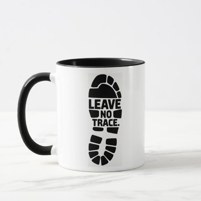 Leave No Trace Hiking Bootprint Design Tasse (Links)
