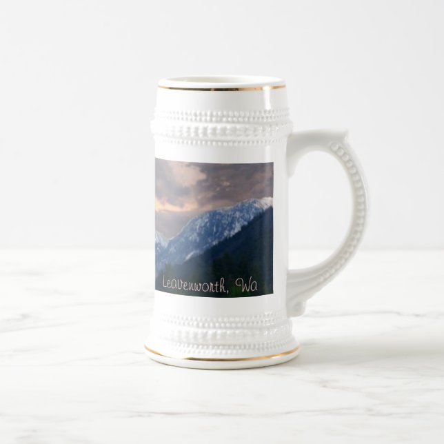 "Leavenworth, Wa Gebirgs" Bier Stein Bierglas (Rechts)