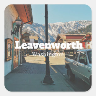 Leavenworth - Washington Quadratischer Aufkleber
