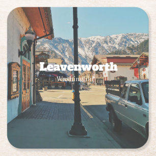 Leavenworth - Washington Rechteckiger Pappuntersetzer