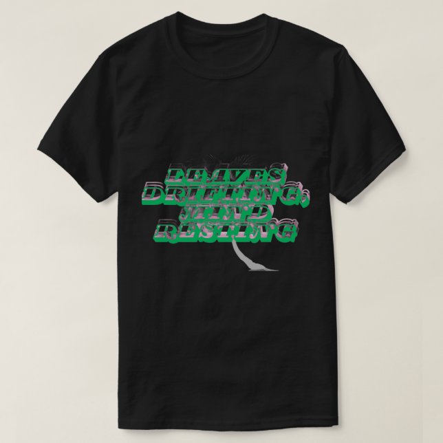 Leaves Drifting Mind Resting - Zen Meditation Desi T-Shirt (Design vorne)