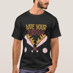 Leb Deinen Zweck Retro-Baseball-Feuer-T-Shirt T-Shirt