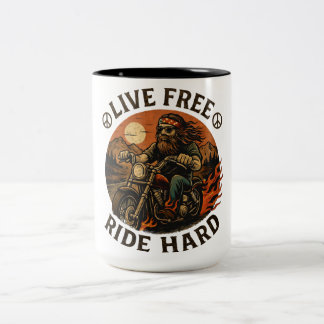 Leb frei, reit hart Motorrad Biker Kaffeetasse