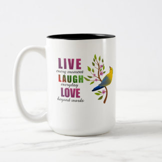 Leb Geliebt Gelber Vogel Kaffeetasse